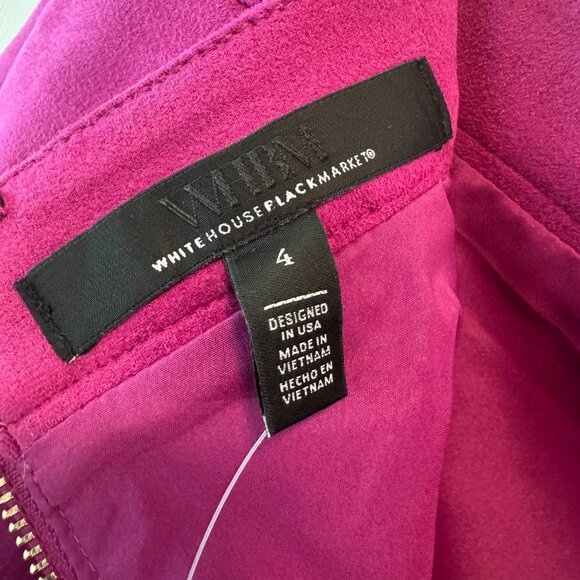 Skirt Suit Set Deep Fuchsia Suede Jacket & Skirt - Picture 8 of 10